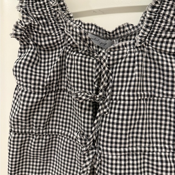 NEW Petal & Pup Black and White Gingham Ruffle Blouse - Picture 5 of 6